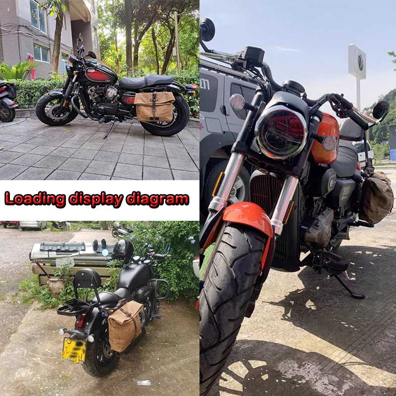 Universal Motorrad Satteltasche Retro Wasserdichte Umhängetasche Für Männer Öl Gewachste Leinwand Motorrad Gepäck Outdoor Reiten Toolkit