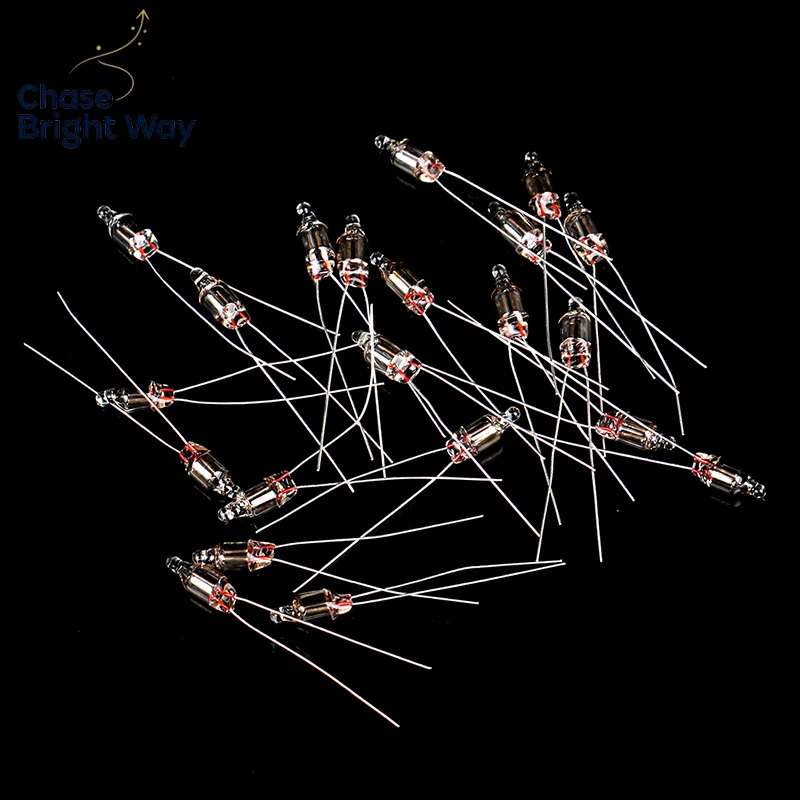 20Pcs Neon Indicator Light Red Signs 5mm Neon Lamp Glow 5X13mm 220v Neon Indicator Bulbs Switch Button Bulbs