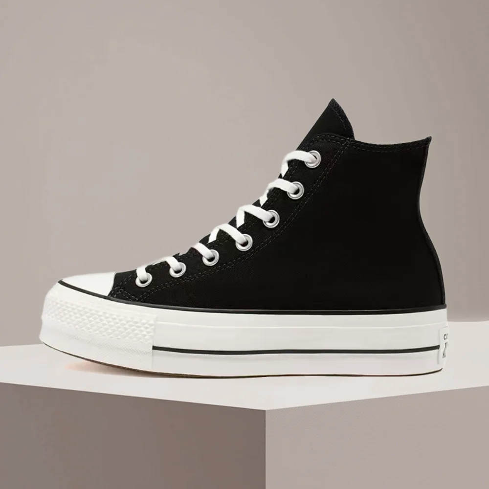 Converse All Star Lift High-Top Canvas Sneakers–Black/White,Classic Versatile Durable Fit,Lightweight Cushion&Unisex 560845C