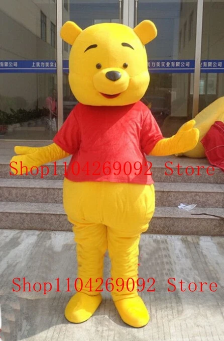 

Cute Yellow Bears Mascot Costume Cartoon Cosplay Costume Halloween Christmas Party Maskote Carnival characters for parties