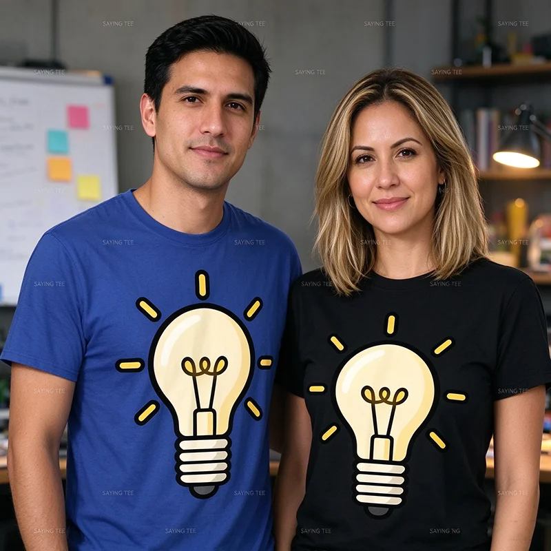 Light Bulb Funny Halloween Costume Easy Last Minute Outfit T-Shirt Y2k Light Bulb Electricity Graphic Apparel Soft Cotton Tees