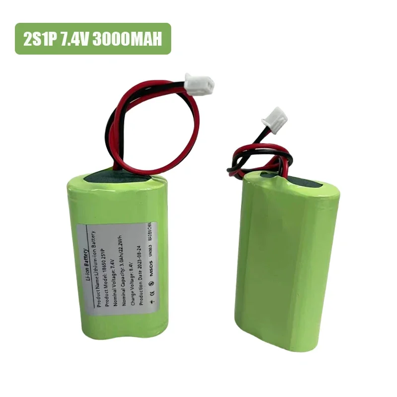 2S1P 7.4V 3000mAh XH2.54-2P Plug Lithium Battery Pack, Suitable for Projectors, Speakers, Wireless Monitoring etc