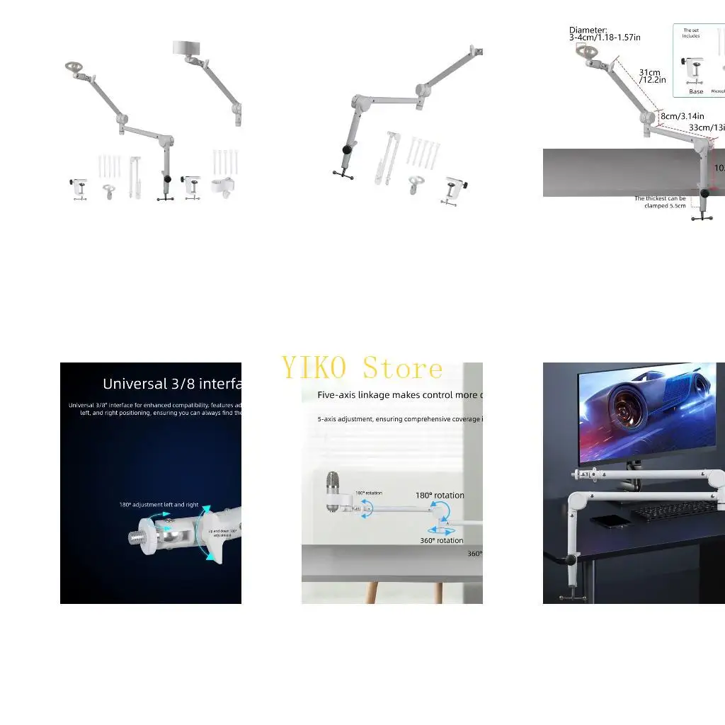 

K32C Foldable Sound Boom Arm For Podcasting No Twist System Fluid Quiet Adjustment