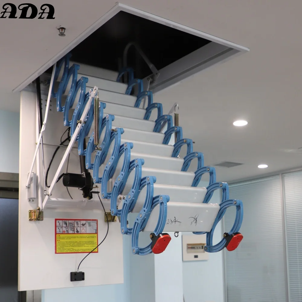 Integrasi Otomatis Manual Remote Control Tangga Loteng Otomatis Listrik Bermotor