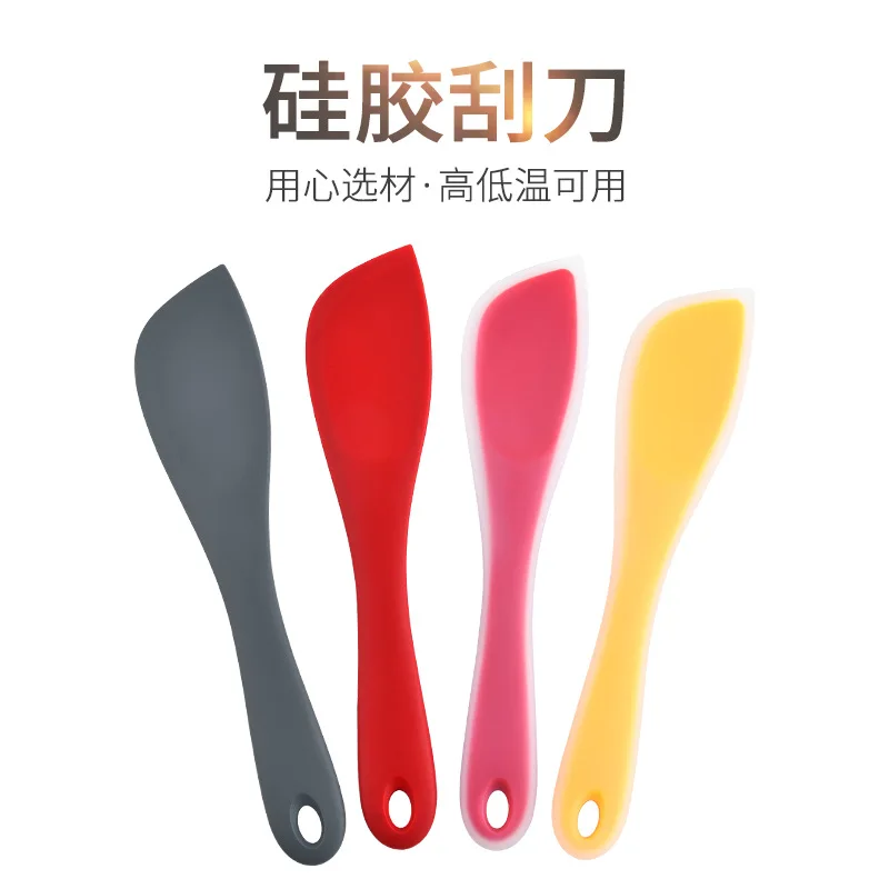 1Pcs Cream Cake Baking Scraper Non-stick Silicone Spatula Kitchen Pastry Blenders Salad Mixer Butter Batter Pies Cooking Tools