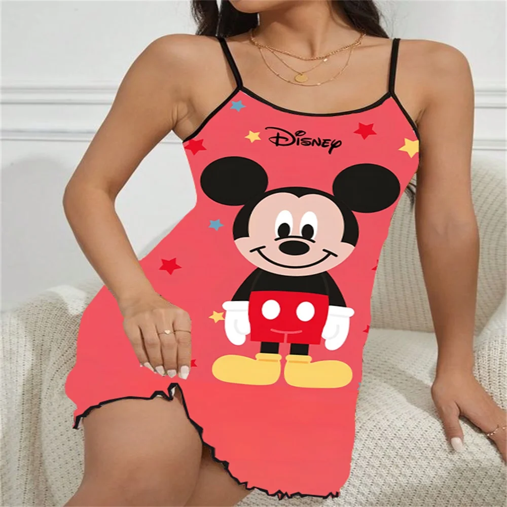 Free Sexy Nightgown Women Nightgowns Night Wear Woman Sexy Sleep Wear Lovely Mickey Lingerie Pajama Summer Woman 2024 Pijama