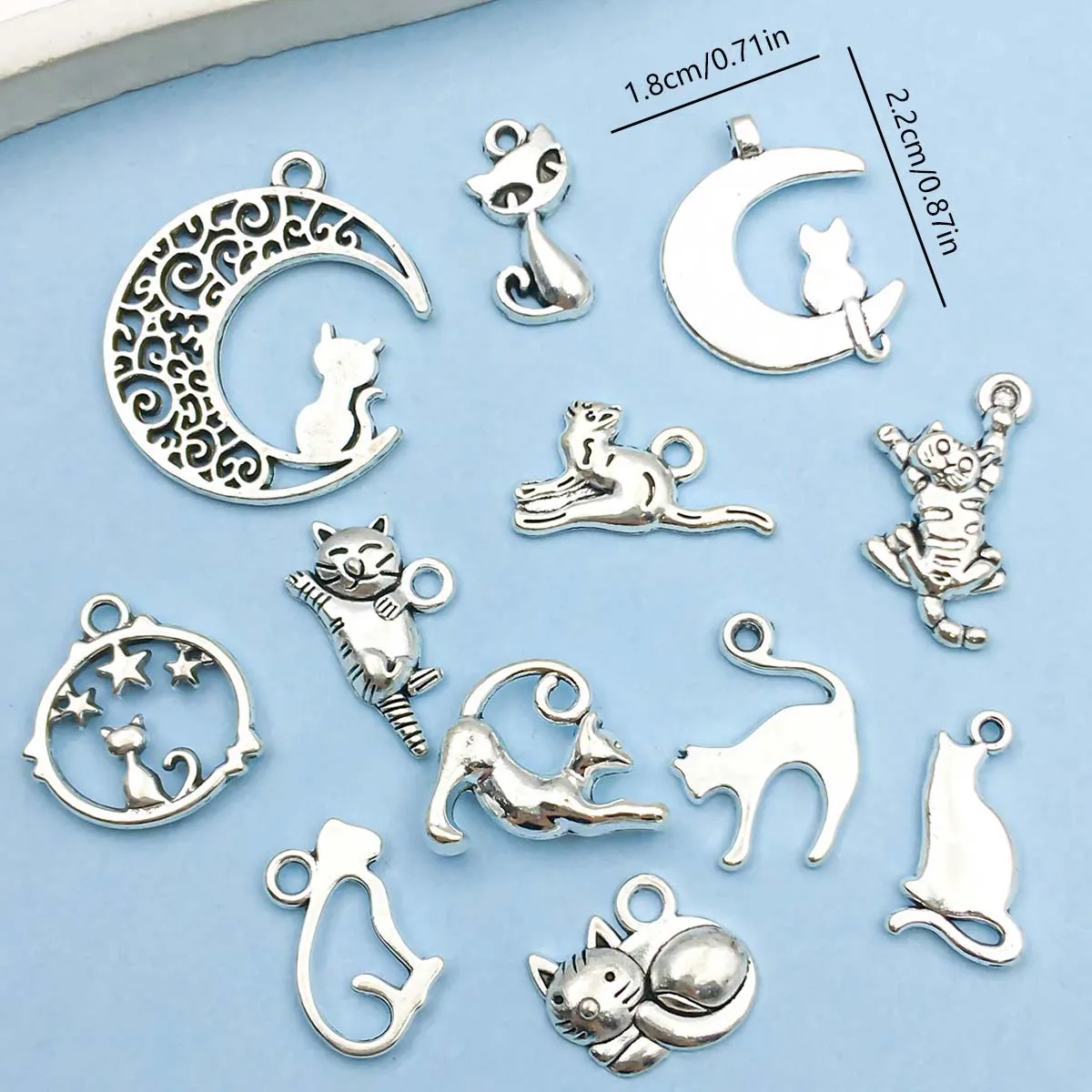 24Pcs Antique Silvery Alloy Pendant Animal Cat Charms Use For Jewelry Making Findings Crafting Accessory For DIY Necklace Bracel image 3