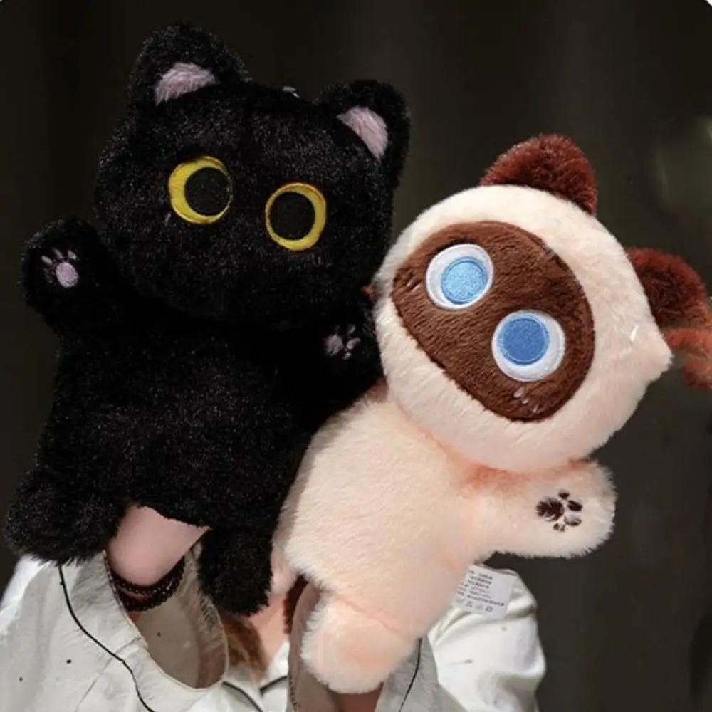 หุ่นแมวตุ๊กตาสำหรับเล่านิทาน ของเล่นแมวตุ๊กตาผ้าพลัฌนุ่ม ของเล่นเสริมพัฒนาการเด็กเล็ก หุ่นนิ้วเล่านิทานสำหรับพ่อแม่ลูก