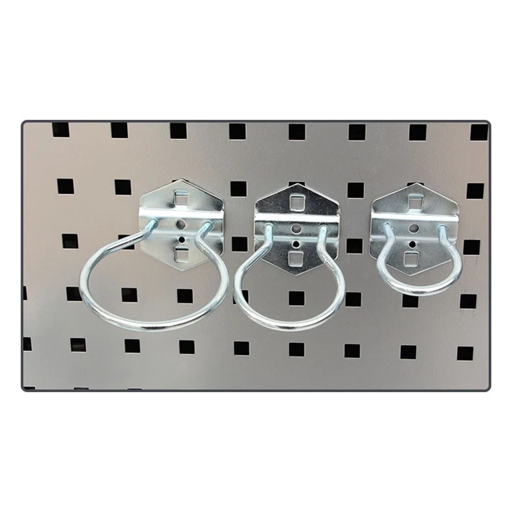 Wire Pegboard Display Hook Square Round Hole Plate Gun Drill T-type Object Hardware Tool Loop Hook Organizer Ring Hanger Bracket