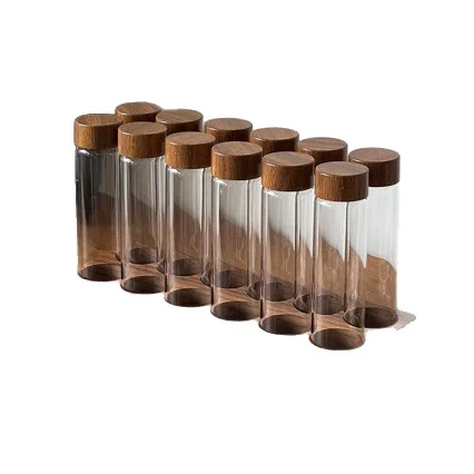 Walnut Cover Coffee Storage Jar Household Coffee Bean Display Holder