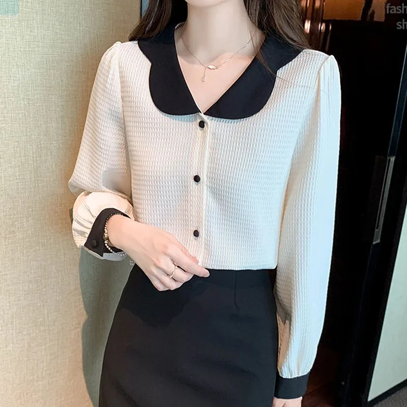 

Long Sleeve Blouse Shirt Tops Women Doll Collar Blouse Women Blusas Mujer De Moda 2024 Blouses Camisas Mujer Blusa Feminina G69