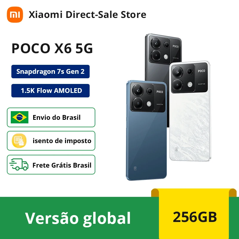 

POCO X6 5G NFC Global Version Snapdragon 7s Gen 2 Smartphone 120Hz Flow AMOLED Display 64MP Camera with OIS 67W Charging