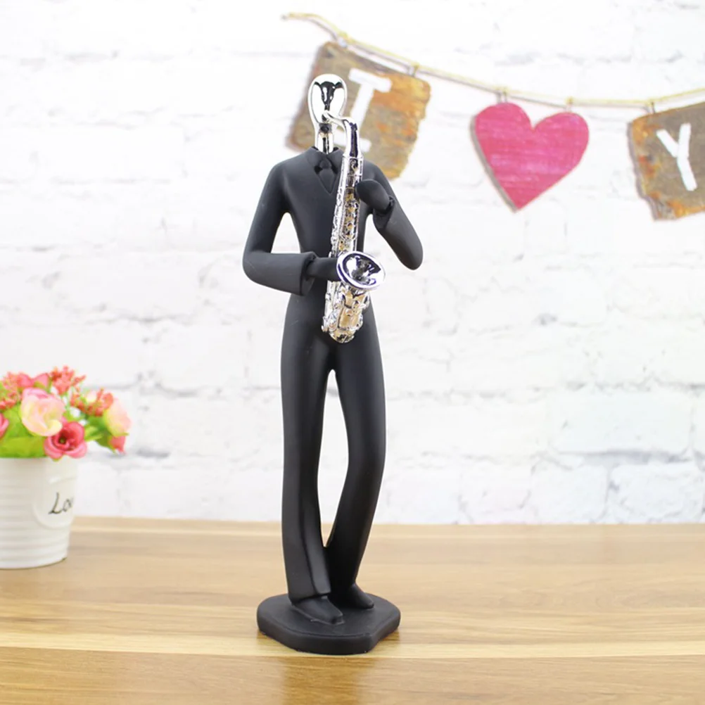 

1Pcs Music Character Resin Ornament Modern Saxophone Desktop Decoration for Home Office Party Indoor Outdoor Gift Decorative