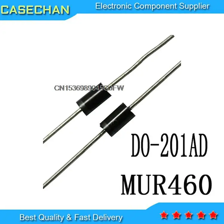 20Pcs MUR460 4A 600V MUR460R DO-201AD Herstel Type Diode