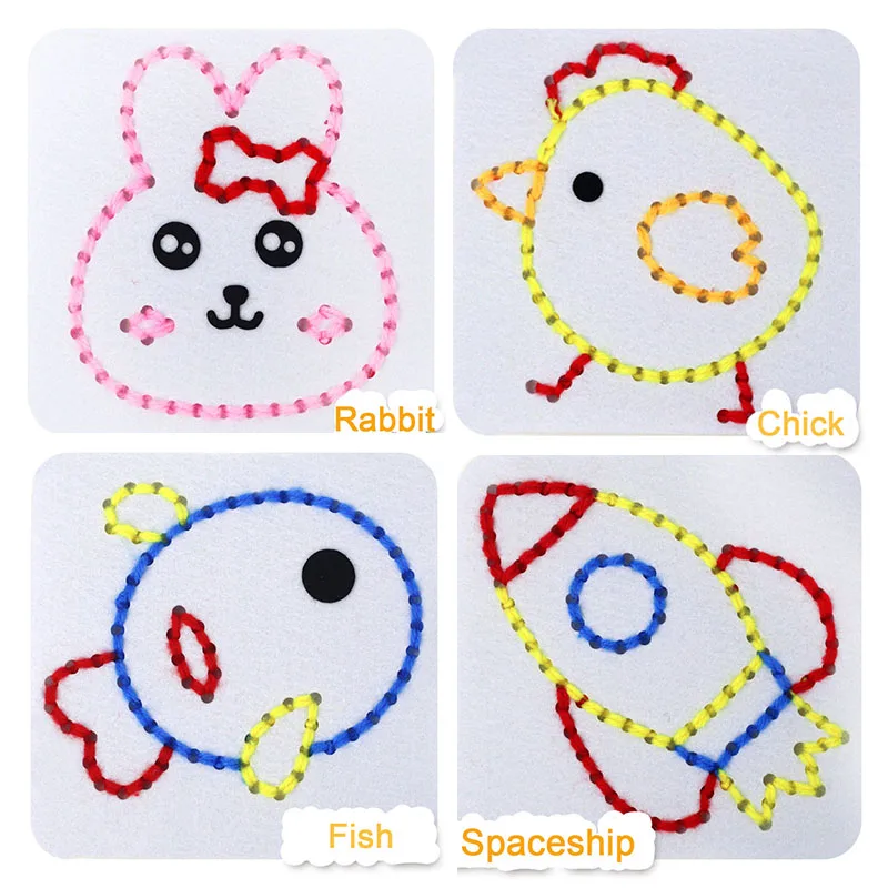 Доски для мелкой моторики для детей, наборы швейных материалов из нетканого материала для шнуровки, детские сенсорные обучающие успокаивающие занятые игрушки