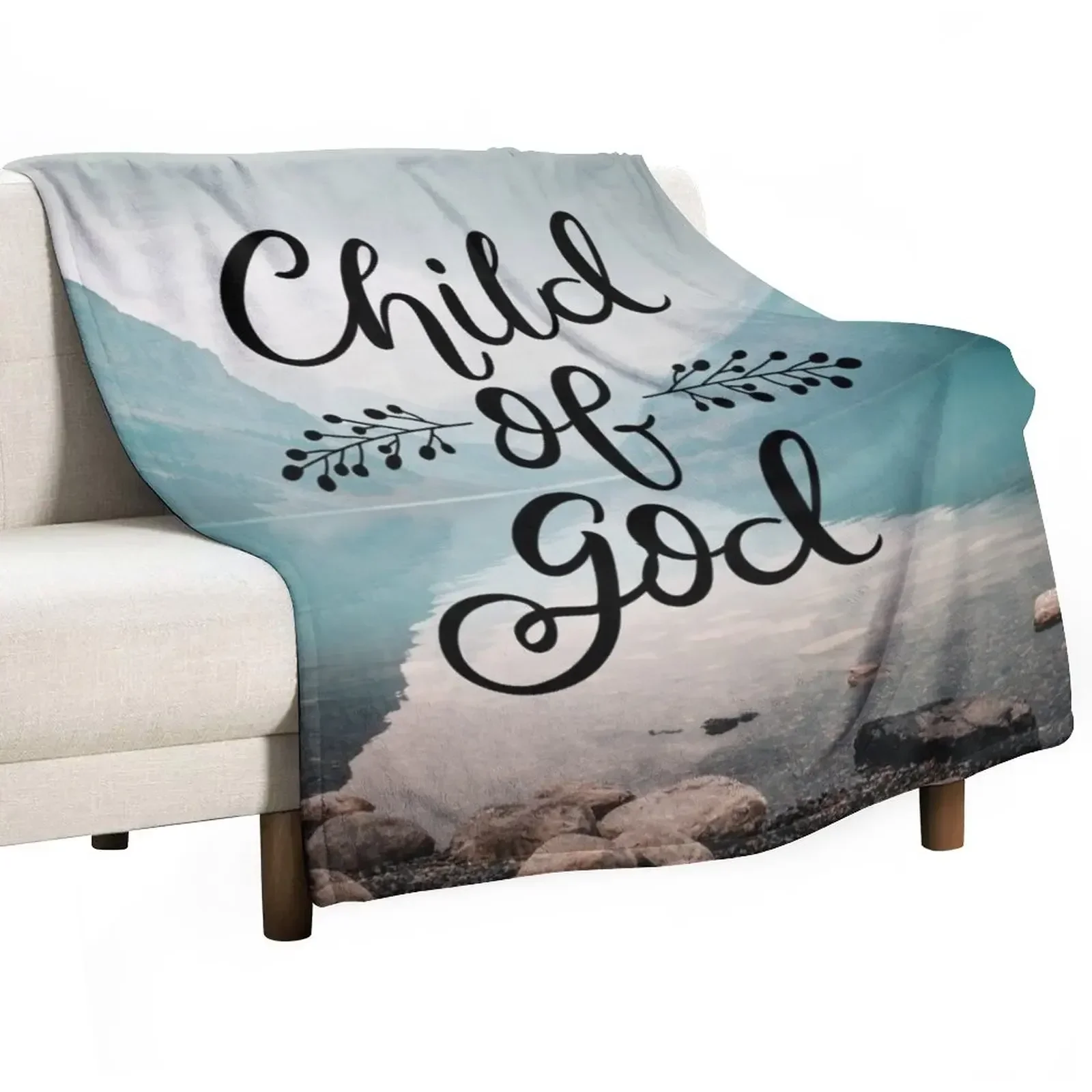 Child Of God - Christian Design Throw Blanket Soft Big Comforter Flannel Hairy Blankets