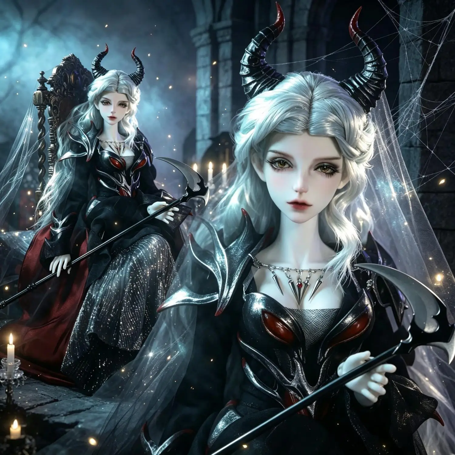 BJD 1/4 Morrigan A FullSet Demon Realm Thorn Queen Dark Fantasy Resin Chest & Shoulder Armor FC Ball Jointed Doll Shugafairy