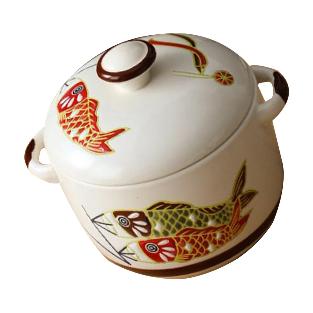 

1Pcs Ceramic Soup Bowl Heat Retaining Lid Japanese Style Stewing Pot Kitchenware Dinner Tableware Ceramic Stew Cup