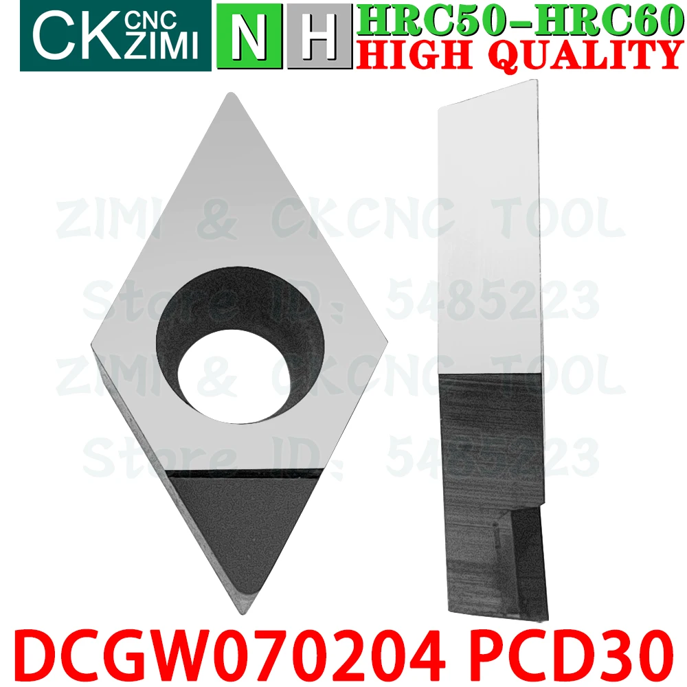 DCGW070204 PCD30 DCGW 070204 PCD30 Inserti PCD Inserti diamantati per tornitura Utensili meccanici CNC Utensili da tornio per taglio metalli DCGW 0702 DCGW0702 PCD per Rame alluminio