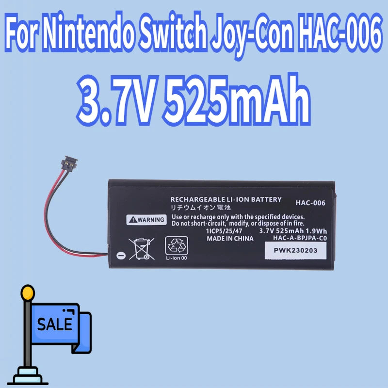 

HAC-006 HAC006 3.7V 525mAh Battery for Nintendo Switch Joy-Con HAC 006 HAC-015 HAC-016 HAC-A-JCL-C0 HAC-A-JCR-C0