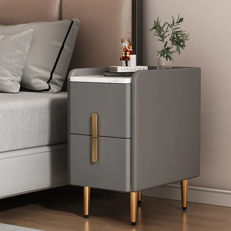 Ultra narrow rock board bedside table, light luxury and high-end feeling, 2024 new modern and simple small mini seam