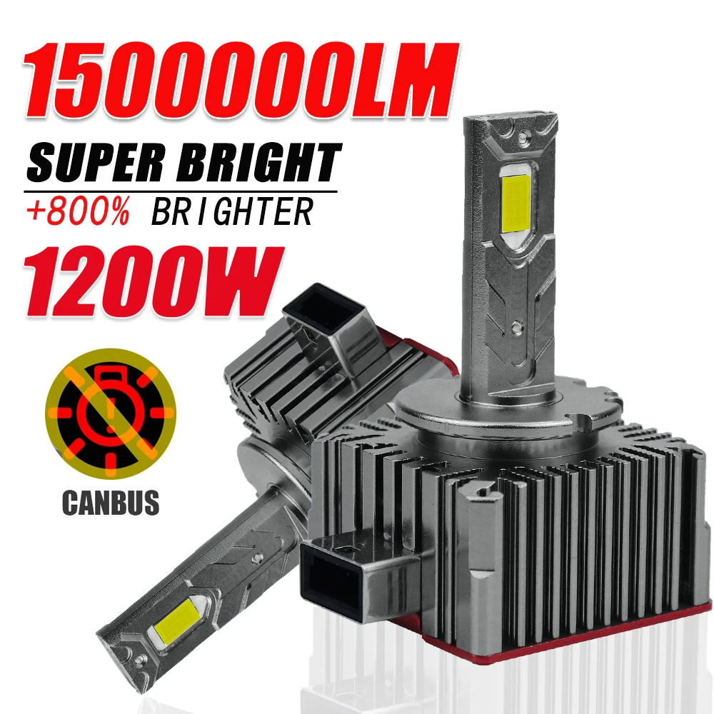

D1S D3S D2S D4S D8S Super Bright LED Car Headlight Bulb CANBUS 1500000LM Hight Power Auto Lamp Turbo Fan Foggers Plug&Play 12V