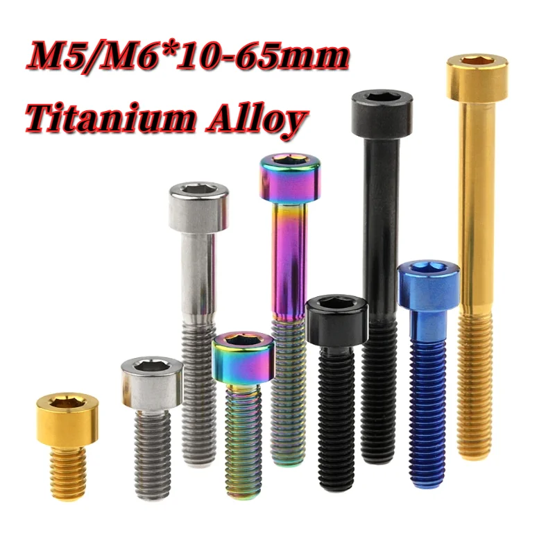 Titanium Bolt Seatpost Overhead Brake Allen Key Screw for Bike M5/M6X10/12/15/16/18/20/23/25/30/35/40/45/50/55/60/65mm