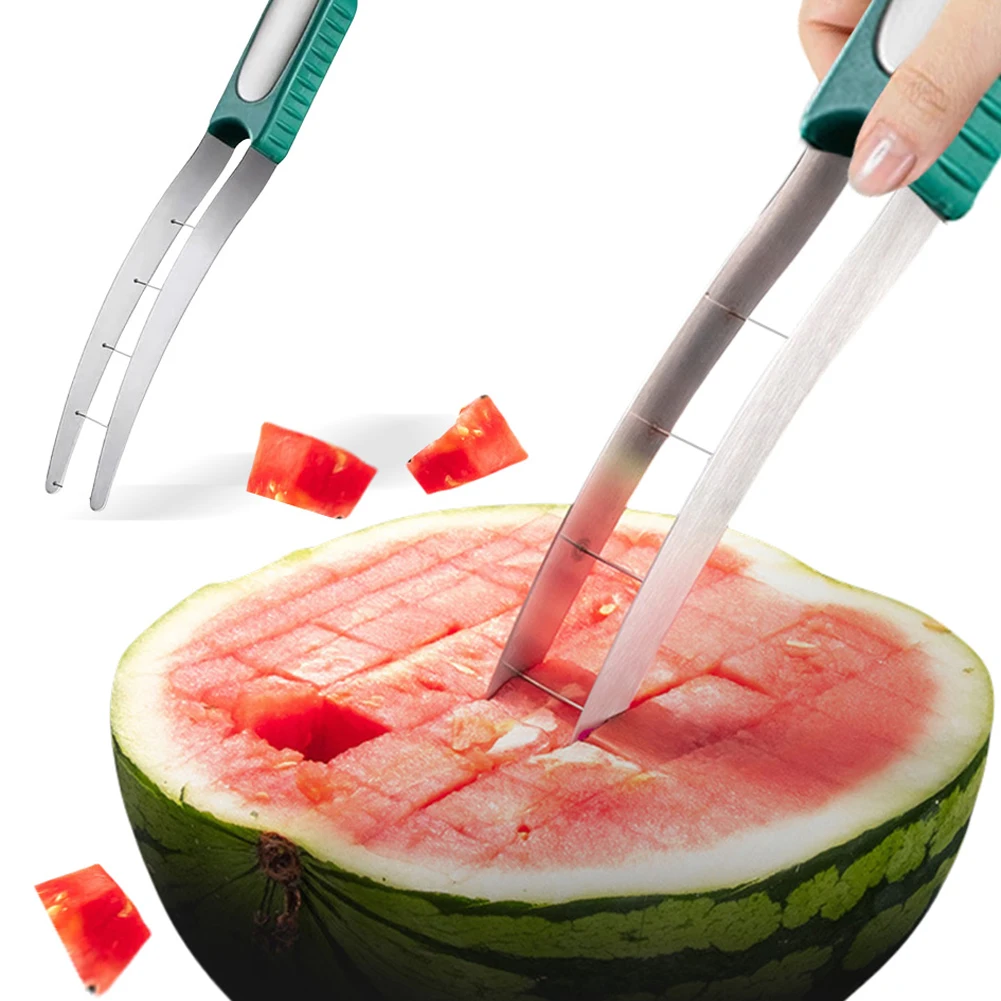 Stainless Steel Watermelon Cutter Slicer Tool Quickly Safe Watermelon Knife Melon Baller for Kitchen Gadget