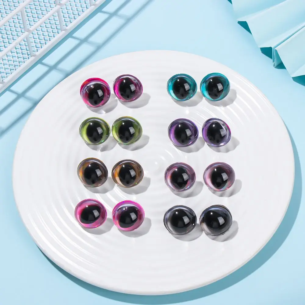 12/15/18mm DIY Cat Eyes Stuffed Animal Supplies Doll Accessories 3D Eyes Eyes with Eyelashes