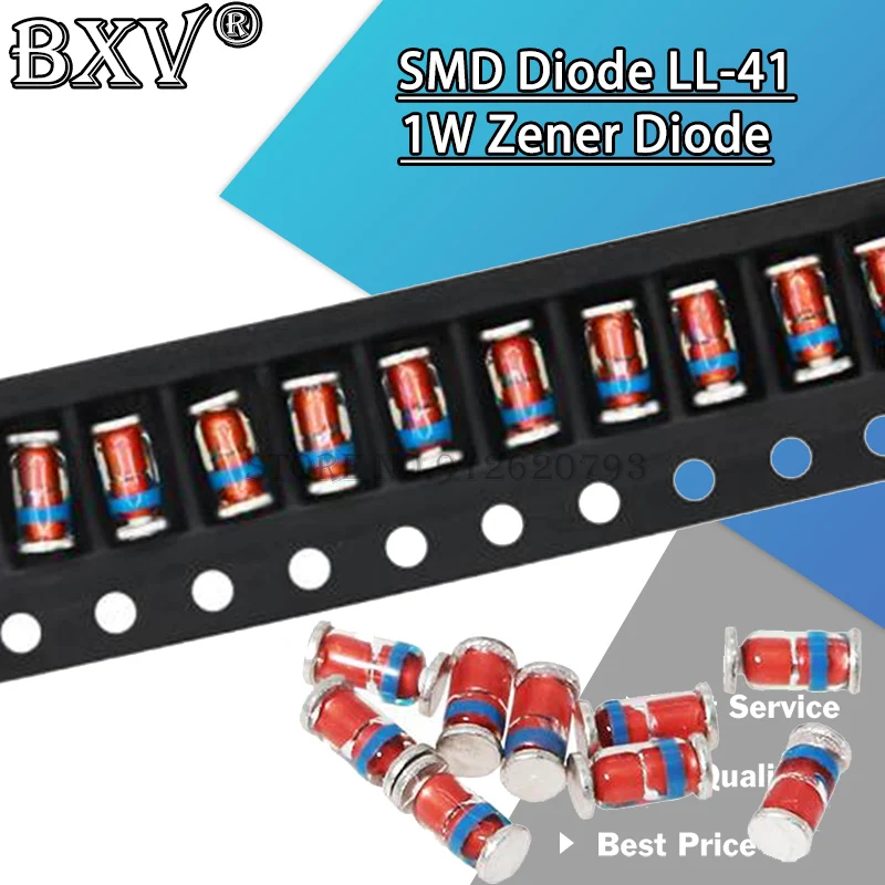 20PCS 1W Zener Diode New SMD Diode ZMM5V1 ZMM3V0 3V3 3V9 4V7 5V1 7V5 8V2 10V 12V 15V 16V 18V 20V 24V LL41 3.3V 3V3 33V 43V 47V