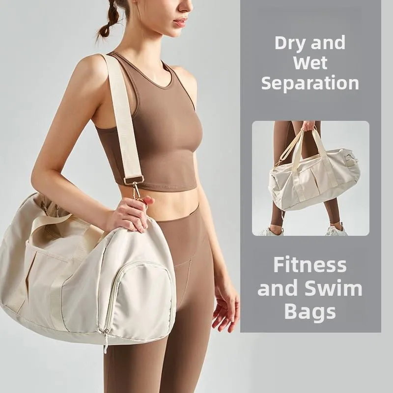 

Large Capacity Yoga Fitness Sports Bag Women's New Style Handheld Crossbody Bag Dry Wet Separation Outdoor Popular