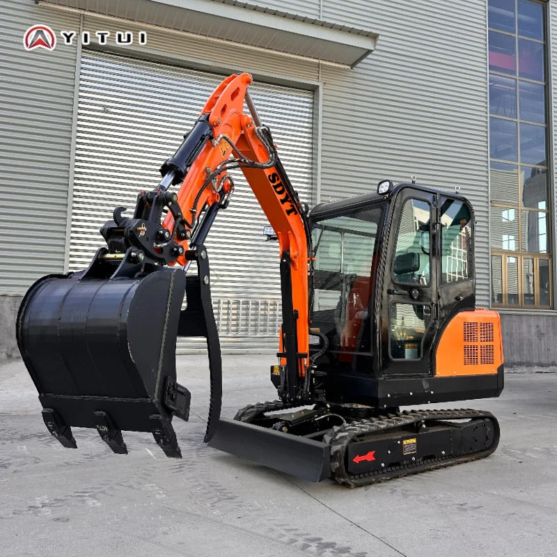 حفارة صغيرة رياضية مخصصة 2.6 طن مع أرجوحة جانبية كبيرة للذراع، حفارة صغيرة لمحرك كوبوتا عالي الجودة وكابينة #1