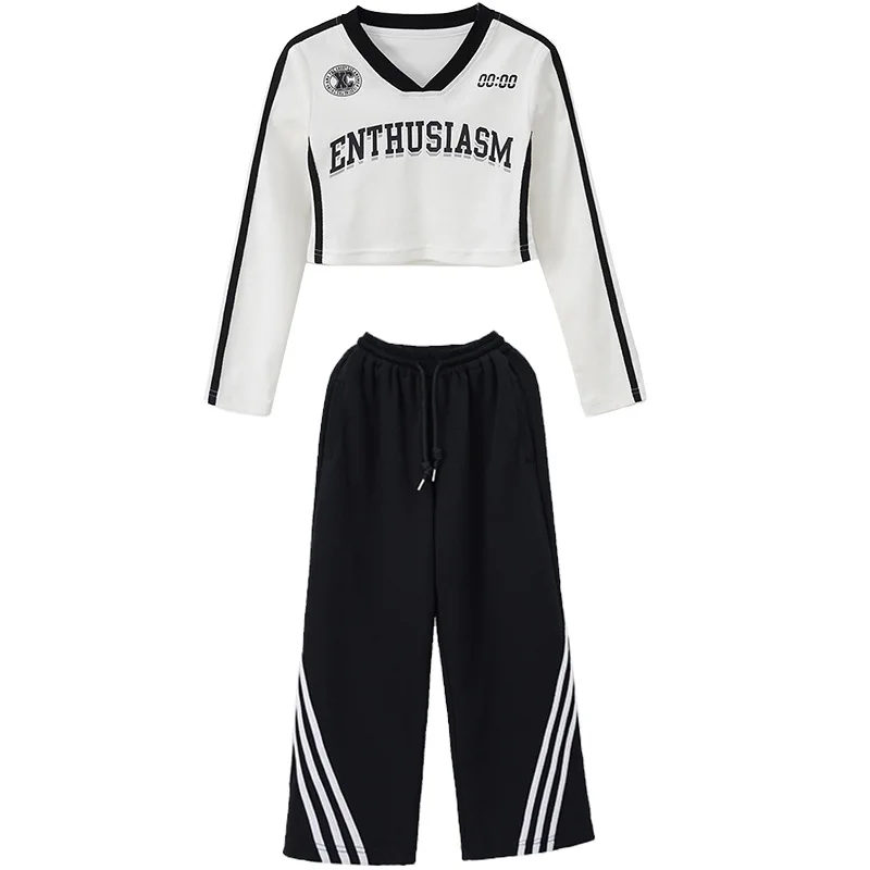 Костюмы для джазовых танцев для девочек, корейские костюмы для выступлений, детские костюмы Румбы, костюм хип-хопа для детей для танцев