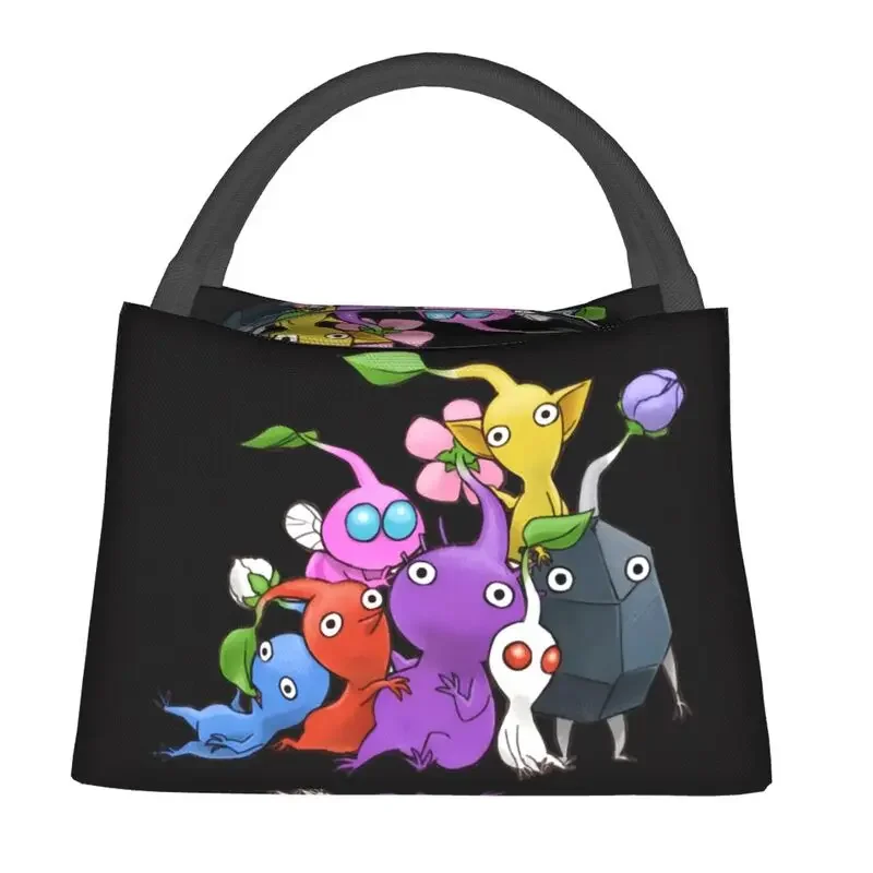 Cartoon Plant  Pikmin Thermal Insulated Lunch Bags Women Animated Games Portable  Tote Travel Storage Meal Food Box