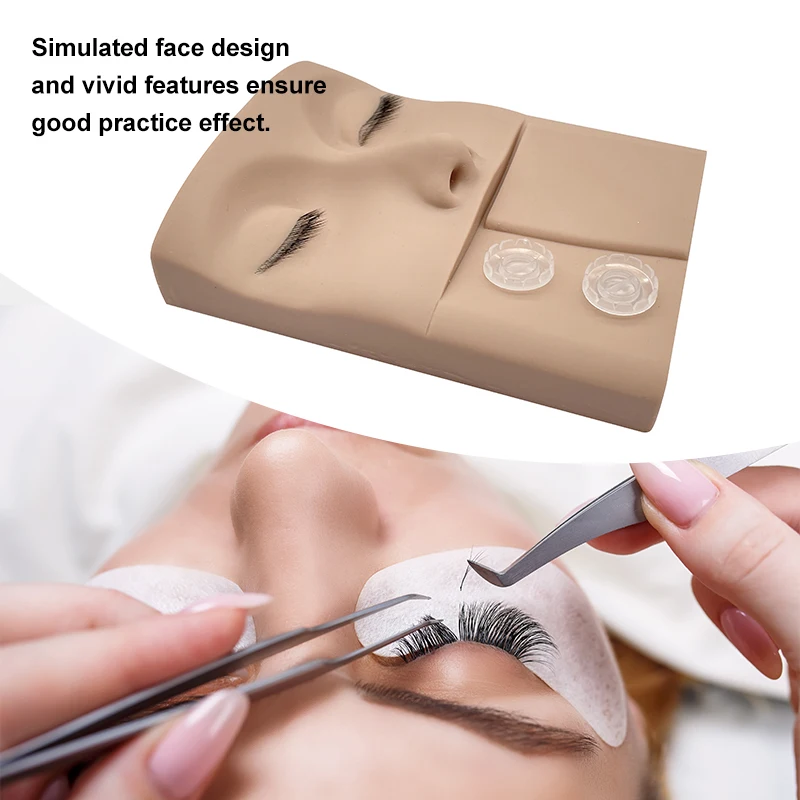 3 in 1 practice tray cheap plastic practice head with eyesfor eyelash extension Replaceable eyelids private logo