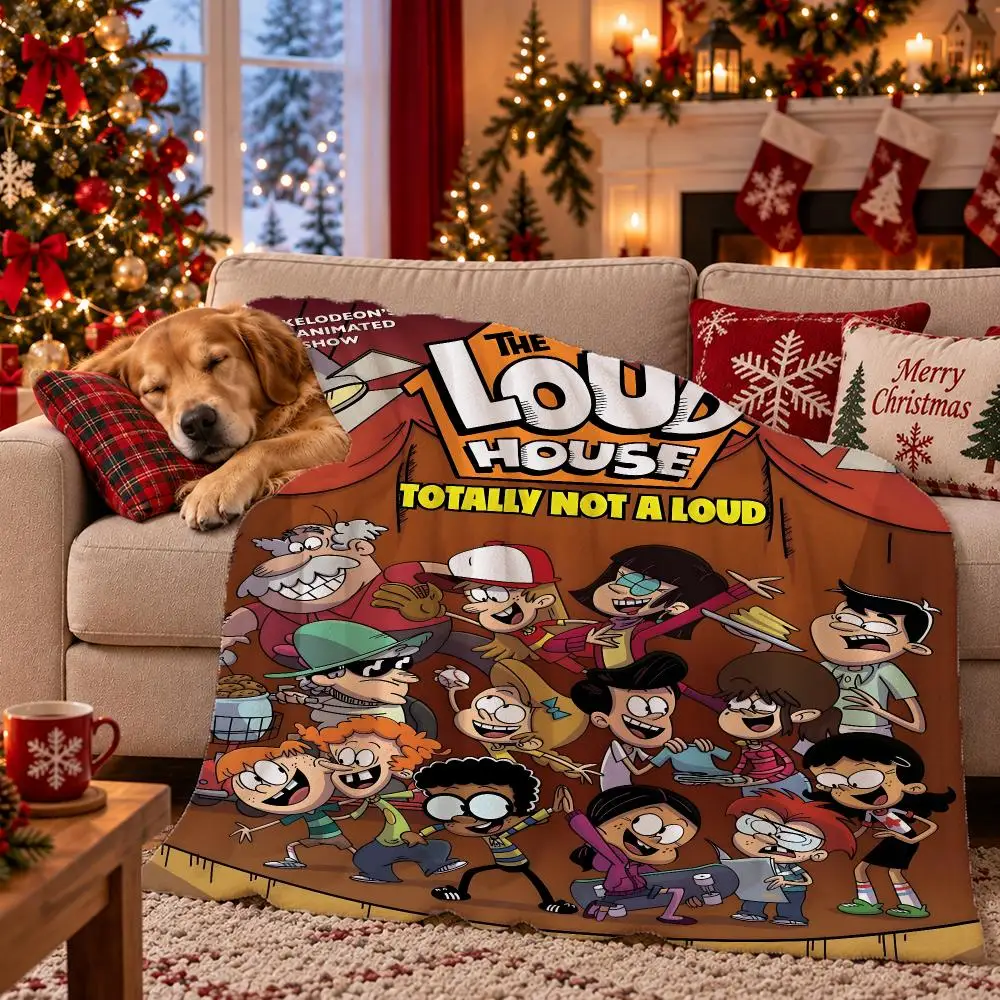 TV Series The Loud House Throw Flannel Pet Blanket Cover Warm Soft Multifunctional Throw Universal  Bedsqread Holiday Gifts