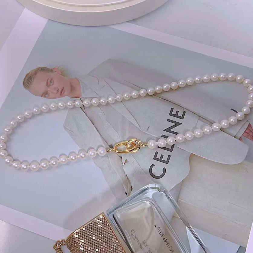 

Ожерелье из натурального пресноводного жемчуга, универсальный классический ювелирный подарок на каждый день