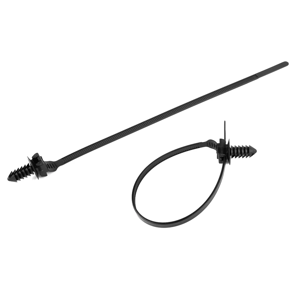 Black Nylon Bundled Wire Bands Car Clips Practical 100pcs/Set 5 Optional Sizes 5*70mm 7.8*115mm 7.8*150mm 8.2*155mm
