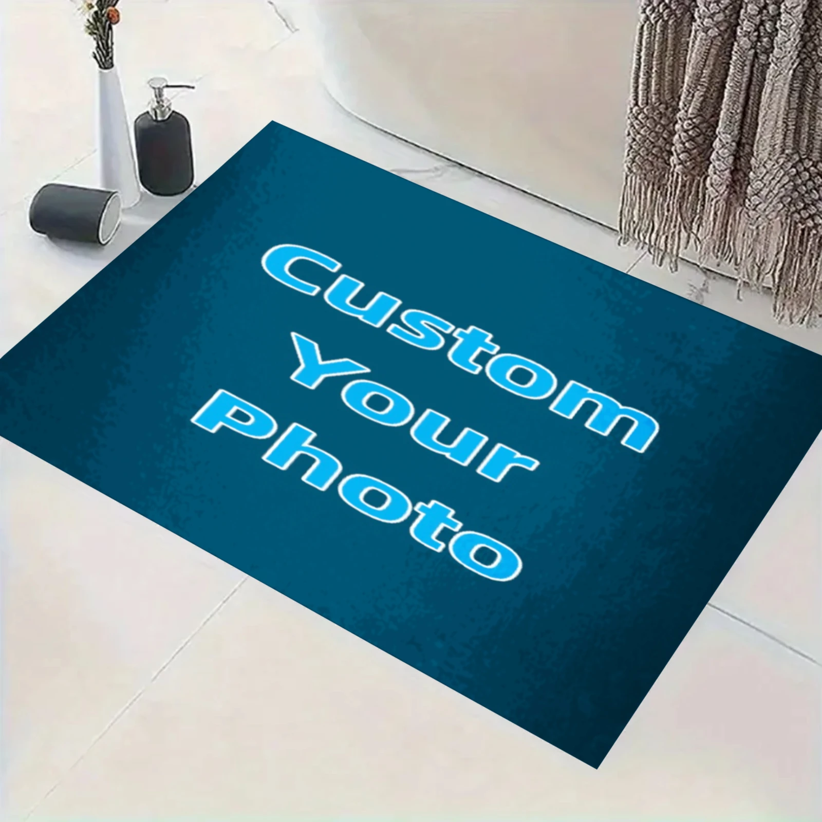 

Custom Photo Rug Upload Your Logo Photo Text Personalized Doormat Soft Custom Rug For Front Door Christmas Gifts Halloween Decor