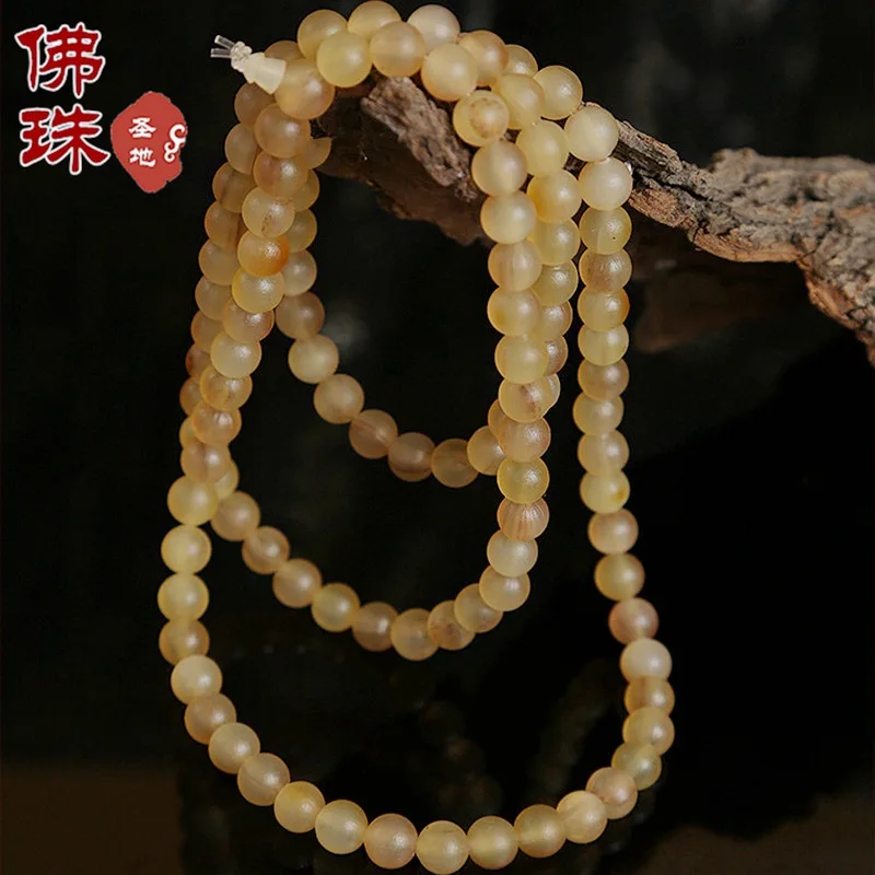 Exquisite Vintage Hand-Held Piece Made Of Old Sheep Horns, Pixiu Agate Bracelet In Retro Ethnic Style