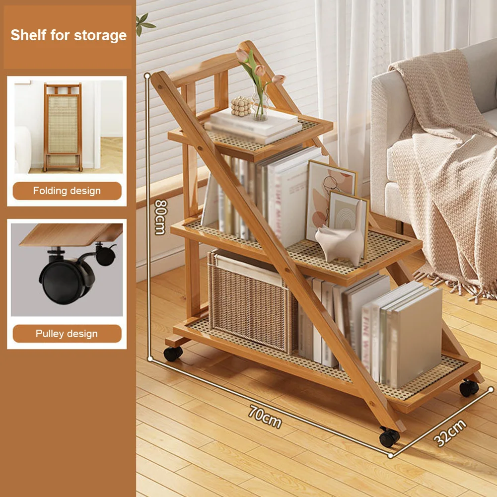 

Coffee Table 3 Tier Rolling Cart with 3-Tier Storage Shelves Side Table with Wheels for Small Spaces Living Room Bedroom Office