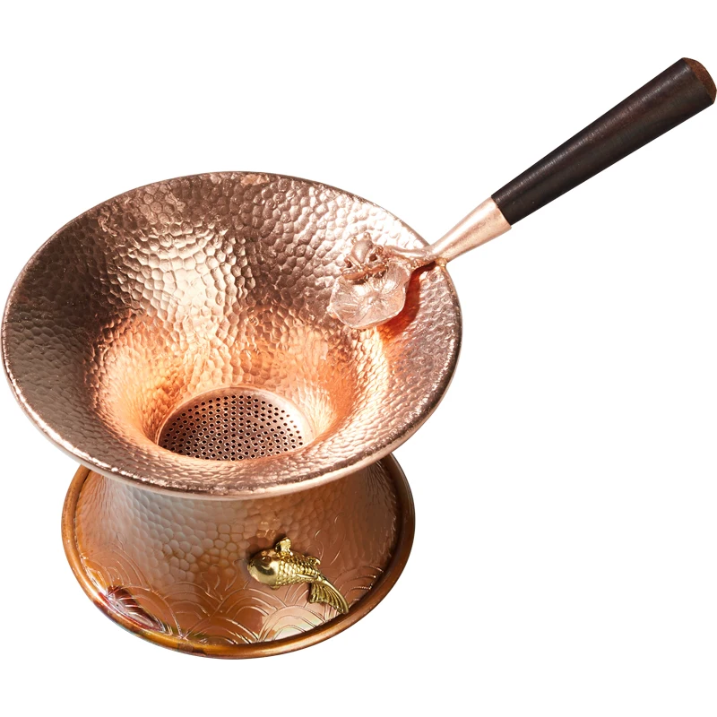 Copper Copper Tea Strainer Tea Strainer Tea Strainer Tea Filter Tea Separator Funnel Bracket Sleeve Tea Utensils