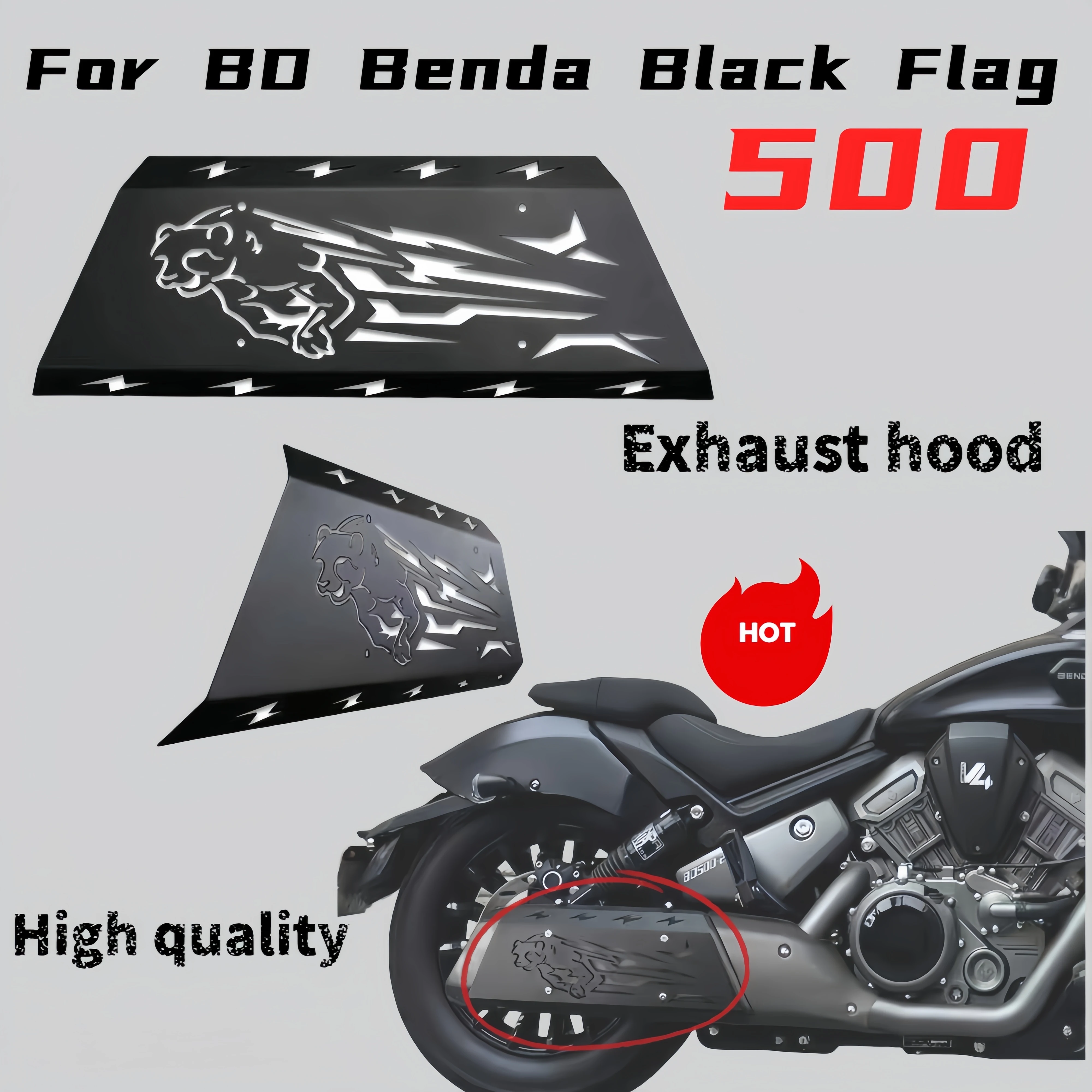 

For Benda Black Flag 500 UItra version modified exhaust pipe decorative cover exhaust cover anti-scalding cover