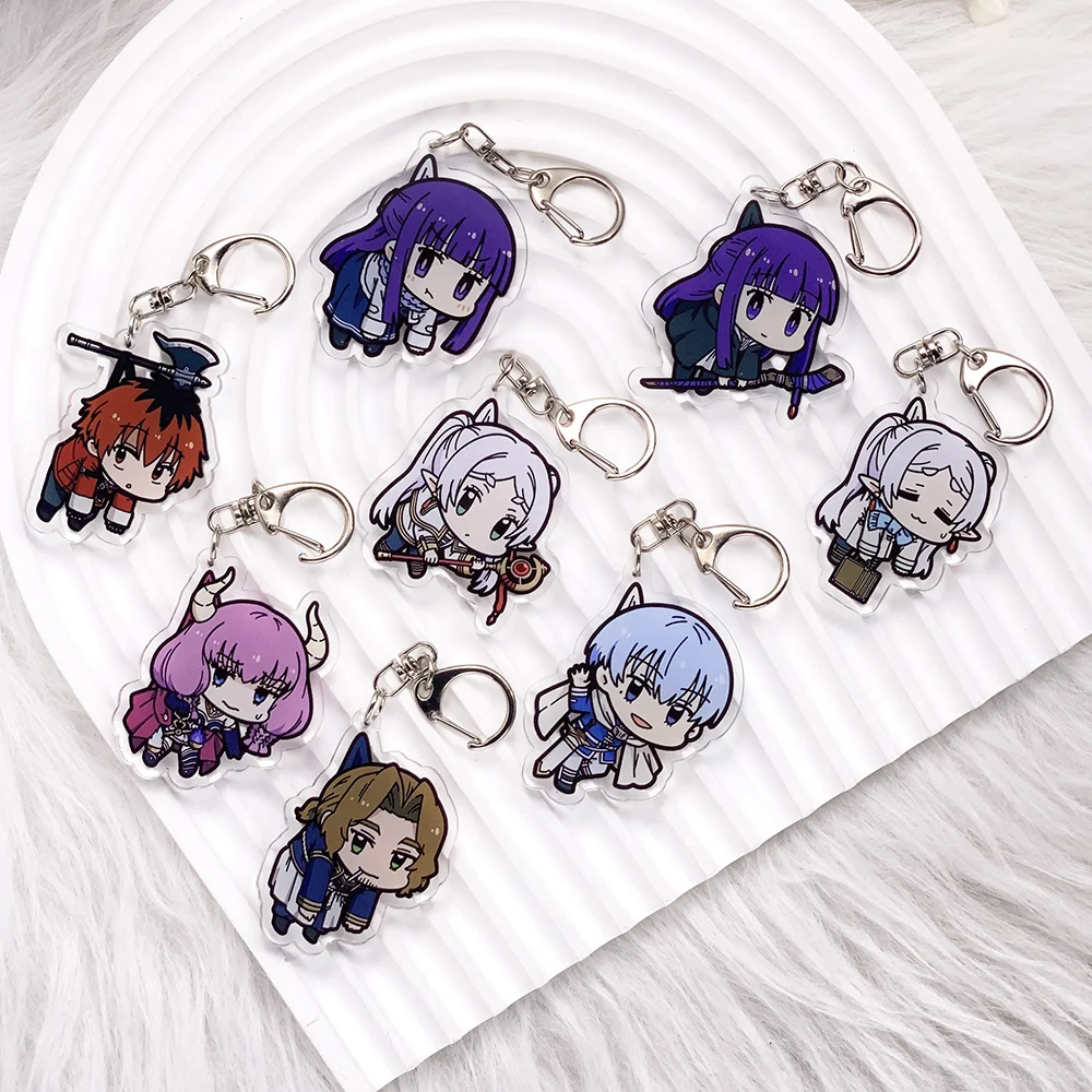 1/8Pcs Anime Frieren: Beyond Journey's End Acrylic Keychain Bag Charms Accessories Backpack Key Holder Keyring Fans Friends Gift