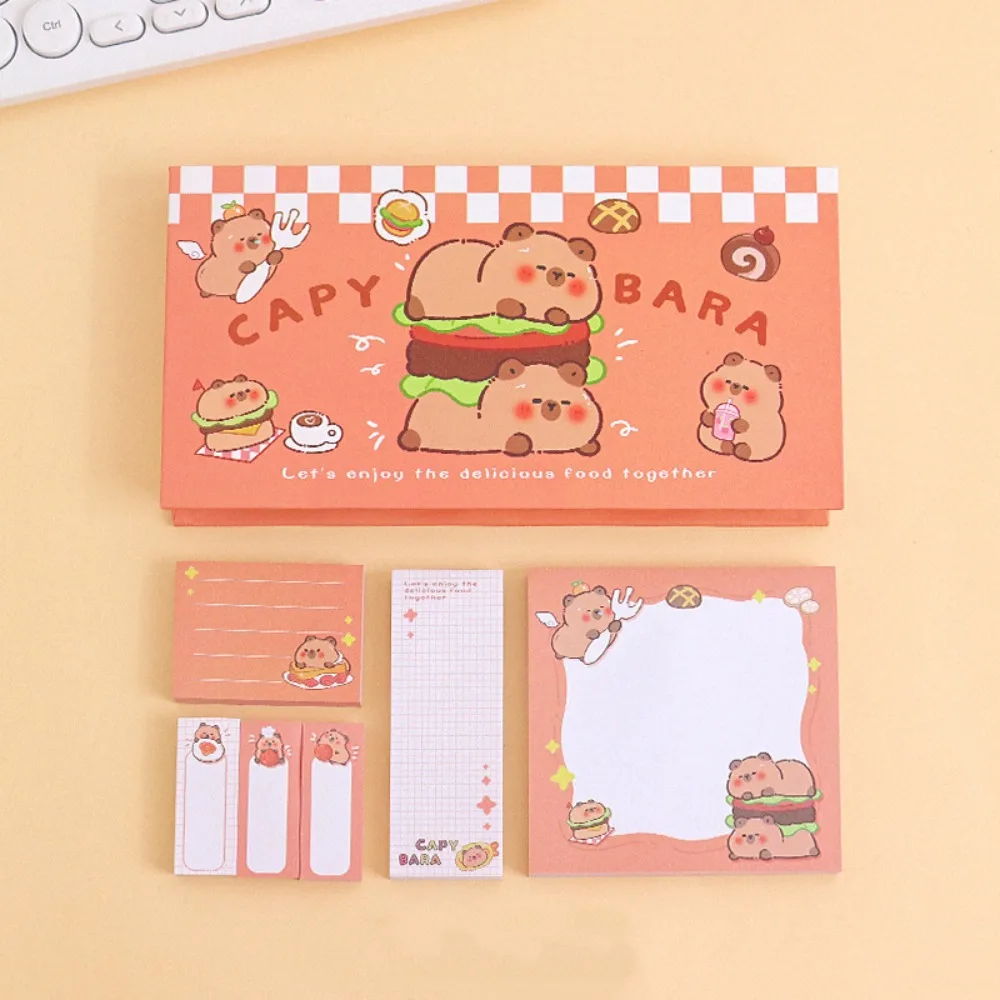 Notepad Self-stick Adhesive Memo Pads Diary Cute Capybara Notebook Cartoon Animal Ins Thickened Stickers Note Bookmark