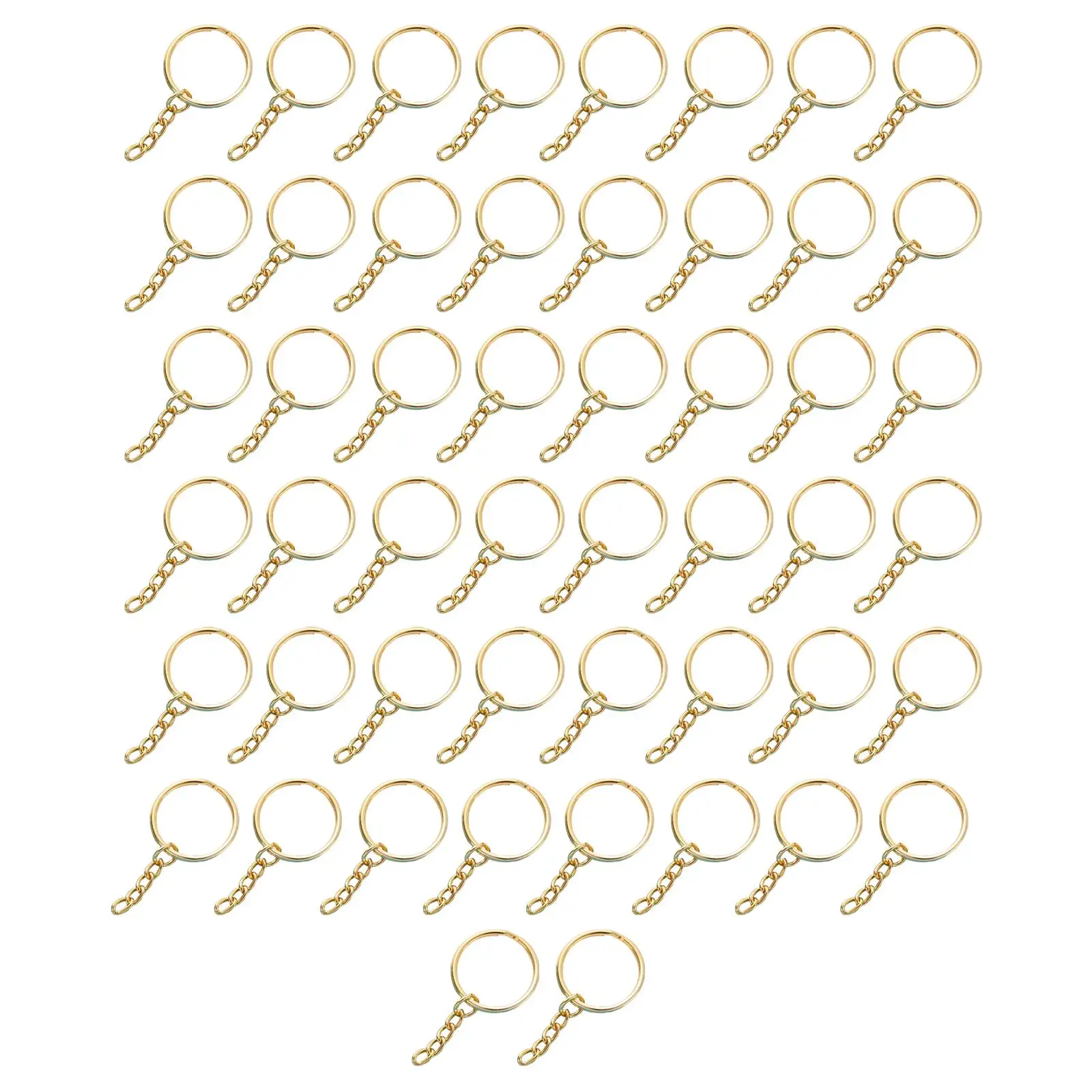 Metal Split Key Rings with Chain and Open Jump Rings 1 Inch Bulk for DIY Keychain Making Lanyard Craft Hardware Accessories