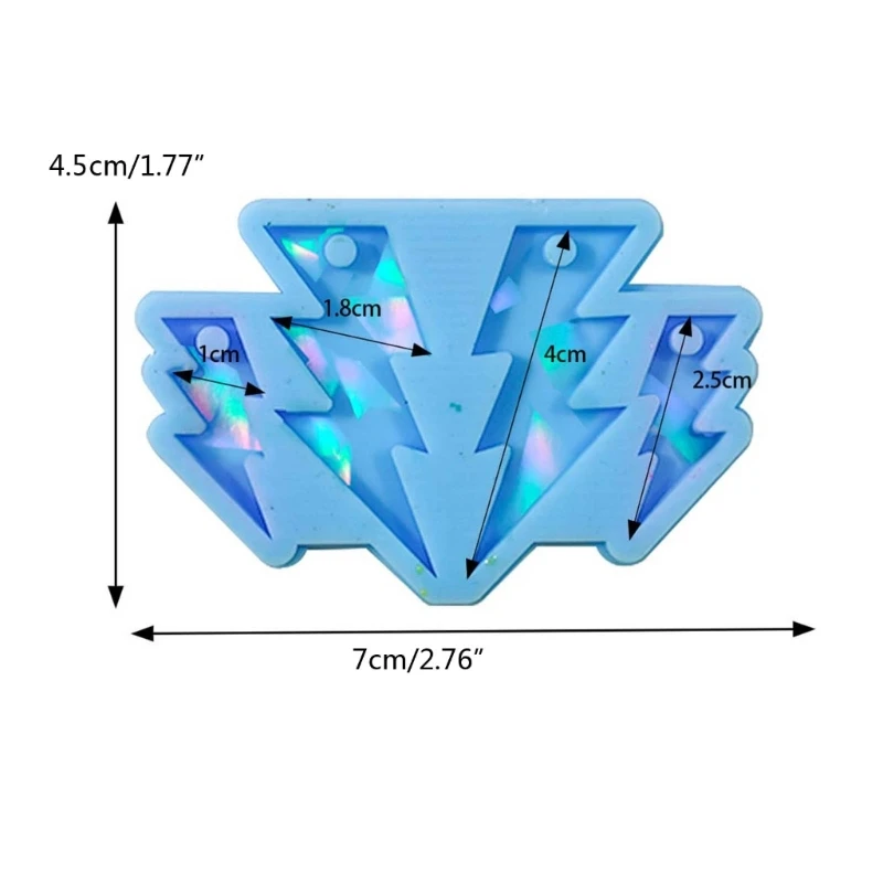 Molde de silicona R3MC para fundición de epoxi DIY relámpagos colgante decoración molde joyería