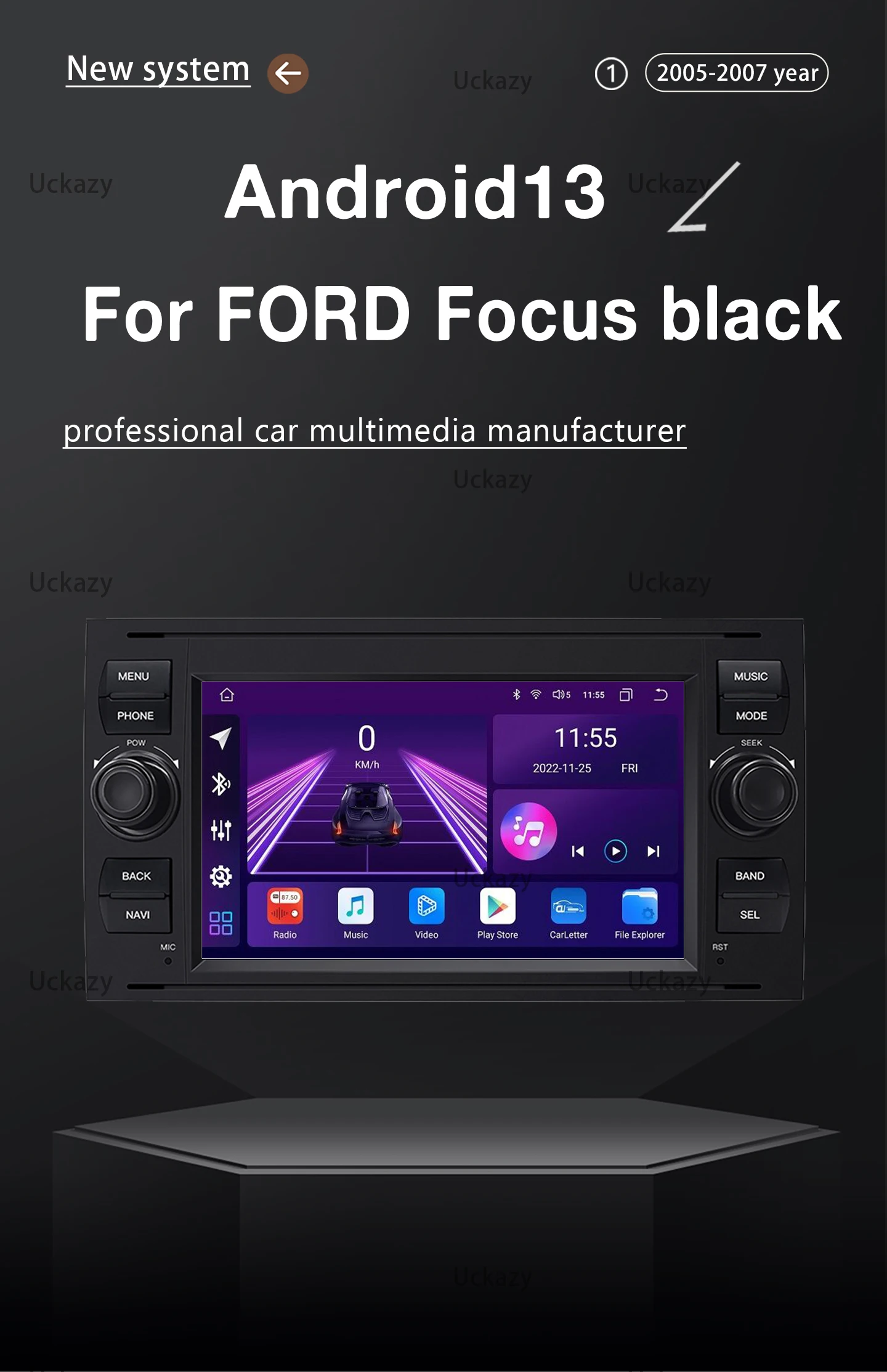 AutoRadio 2 Din Android 13 dla Ford Focus 2 Ford Fiesta Mondeo 4 C-Max S-Max FusionTransit Kuga Multimedia Stereo Audio HeadUnit