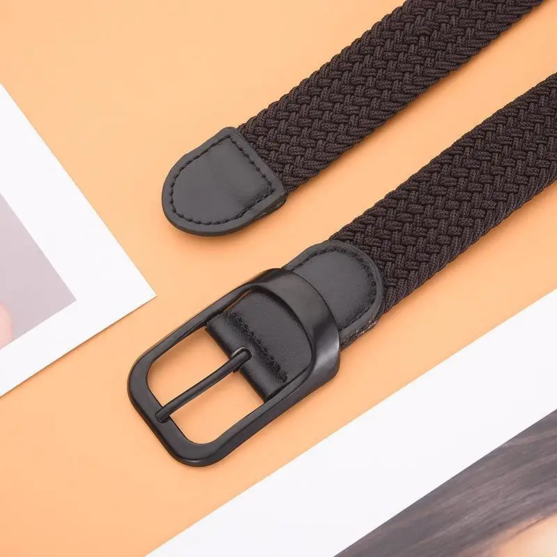 Hochwertiger Herrengürtel, modischer, atmungsaktiver Strickgürtel, passend zu Jeans für Männer. – Detail 4