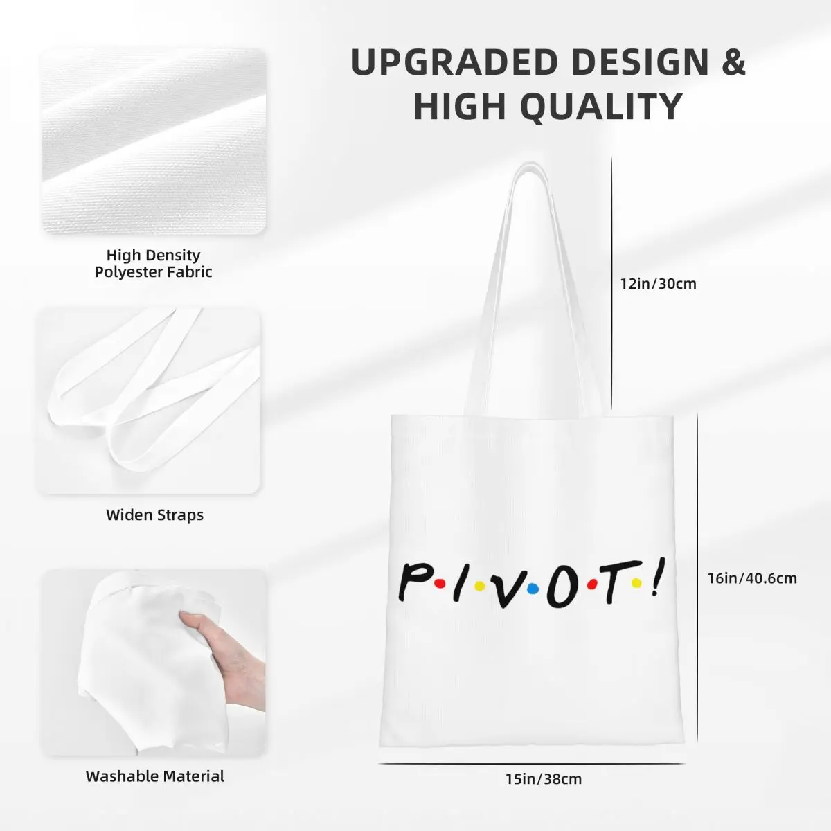 الأصدقاء محور قماش حقيبة يد ريونيون 2021 مونيكا روس أكياس البقالة أكياس التسوق سعة كبيرة للنساء